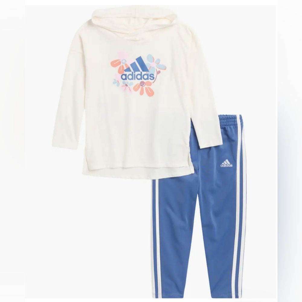ADIDAS Size 4T Hooded Graphic T-Shirt and Pants Set NWT